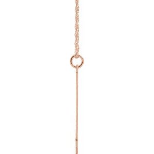 14K Rose Gold-Plated Sterling Silver Block Initial Z 16-18" Necklace with Brush Finish