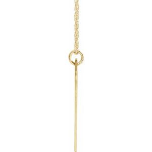 14K Yellow Gold-Plated Sterling Silver Block Initial V 16-18" Necklace with Brush Finish