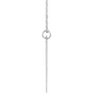 Sterling Silver Block Initial U 16-18" Necklace with Brush Finish