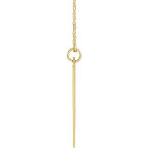 14K Yellow Gold-Plated Sterling Silver Block Initial U 16-18" Necklace with Brush Finish