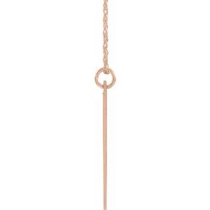 14K Rose Gold-Plated Sterling Silver Block Initial U 16-18" Necklace with Brush Finish