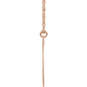 14K Rose Gold-Plated Sterling Silver Block Initial S 16-18" Necklace with Brush Finish
