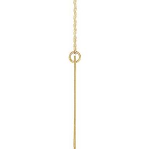 14K Yellow Gold-Plated Sterling Silver Block Initial A 16-18" Necklace with Brush Finish