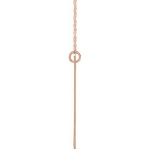 14K Rose Gold-Plated Sterling Silver Block Initial A 16-18" Necklace with Brush Finish