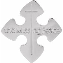 Load image into Gallery viewer, Sterling Silver 24x23 mm Missing Peace Lapel Pin with Box

