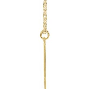 14K Yellow Gold-Plated Sterling Silver Block Initial E 16-18" Necklace with Brush Finish