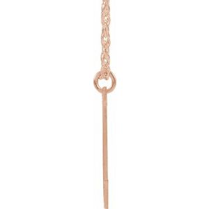 14K Rose Gold-Plated Sterling Silver Block Initial E 16-18" Necklace with Brush Finish