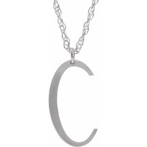 Sterling Silver Block Initial C 16-18