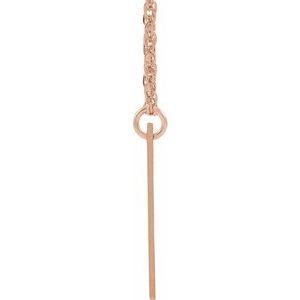 14K Rose Gold-Plated Sterling Silver Block Initial C 16-18" Necklace with Brush Finish