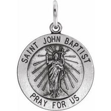 Load image into Gallery viewer, Sterling Silver 18 mm Round St. John the Baptist Medal
