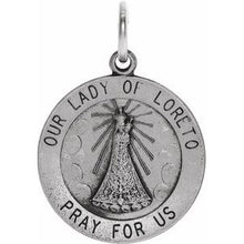 Load image into Gallery viewer, Sterling Silver 18 mm Our Lady of Loreto Medal
