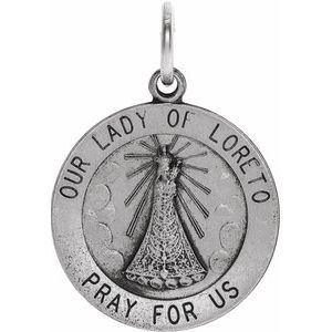 Sterling Silver 18 mm Our Lady of Loreto Medal