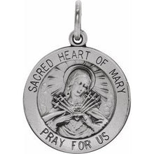 Load image into Gallery viewer, Sterling Silver 18 mm Sacred Heart of Mary Medal
