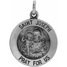 Load image into Gallery viewer, Sterling Silver 15 mm St. Joseph Medal
