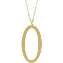 Charger l&#39;image dans la galerie, 14K Yellow Gold-Plated Sterling Silver Block Initial O 16-18&quot; Necklace with Brush Finish
