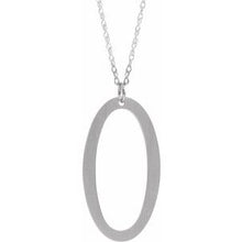 Load image into Gallery viewer, Sterling Silver Block Initial O 16-18&quot; Necklace with Brush Finish
