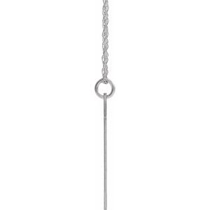 Sterling Silver Block Initial O 16-18" Necklace with Brush Finish
