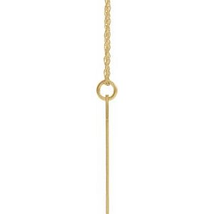 14K Yellow Gold-Plated Sterling Silver Block Initial O 16-18" Necklace with Brush Finish
