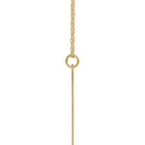 14K Yellow Gold-Plated Sterling Silver Block Initial O 16-18" Necklace with Brush Finish