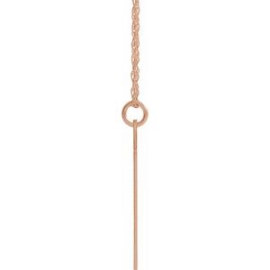 14K Rose Gold-Plated Sterling Silver Block Initial O 16-18" Necklace with Brush Finish