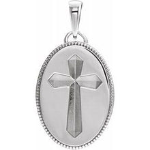 Load image into Gallery viewer, Sterling Silver 20.9x13.61 mm Oval Cross Medal
