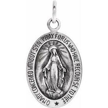 Load image into Gallery viewer, Sterling Silver 28.5x17.5 mm Oval Miraculous Medal Only
