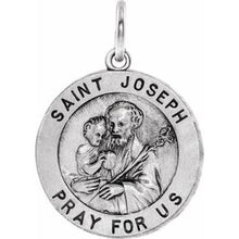 Load image into Gallery viewer, Sterling Silver 18 mm St. Joseph Medal
