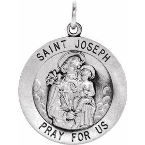 Sterling Silver 25 mm St. Joseph Medal