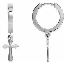 Load image into Gallery viewer, Sterling Silver Cross Drop Earrings
