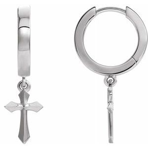 Sterling Silver Cross Drop Earrings