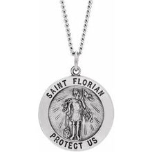 Charger l&#39;image dans la galerie, Sterling Silver 25 mm Round St. Florian Medal

