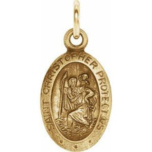 Load image into Gallery viewer, 14K Yellow 12x9 mm Oval St. Christopher Medal
