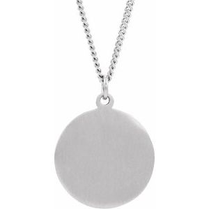 Sterling Silver 18 mm Our Lady of Mount Carmel Medal Pendant