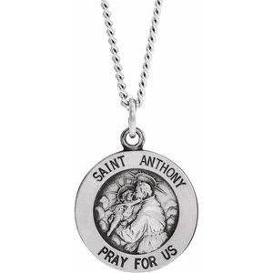 Sterling Silver 15 mm St. Anthony Medal