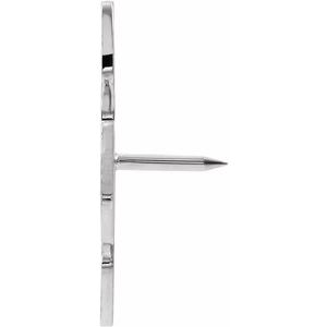Sterling Silver 24x23 mm Missing Peace Lapel Pin with Box