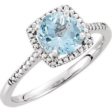 Charger l'image dans la galerie, Sterling Silver Sky Blue Topaz &amp; .01 CTW Diamond Ring
