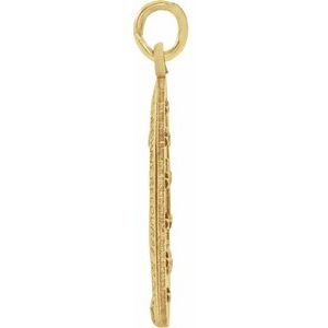 14K Yellow 12x8 mm Oval Miraculous Medal