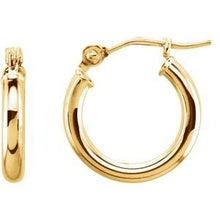 Load image into Gallery viewer, 14K Yellow 13 mm Tube Hoop Earrings
