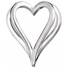 Load image into Gallery viewer, Sterling Silver Shadow Heart Slide Pendant
