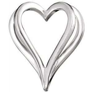 Sterling Silver Shadow Heart Slide Pendant