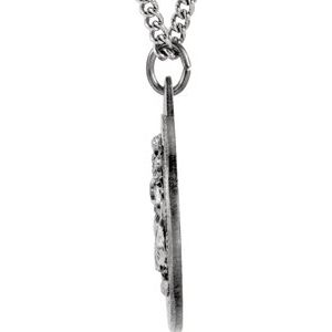Sterling Silver 32.5 mm St. Christopher Medal Necklace