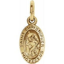 Load image into Gallery viewer, 14K Yellow 9x6 mm Oval St. Christopher Medal
