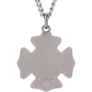 Sterling Silver 25.25 mm St. Florian 24" Necklace