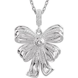 Sterling Silver Bow Design Pendant