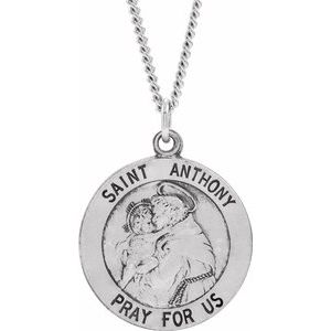 Sterling Silver 18 mm St. Anthony Medal