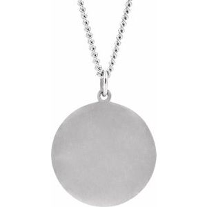 Sterling Silver 25 mm St. Anthony Medal Necklace