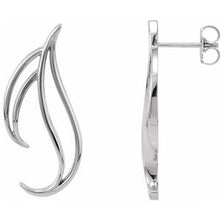 Charger l&#39;image dans la galerie, Sterling Silver &amp; 14K White Freeform Earrings
