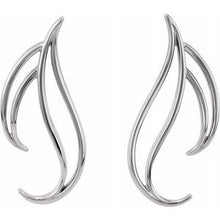 Load image into Gallery viewer, Sterling Silver &amp; 14K White Freeform Earrings
