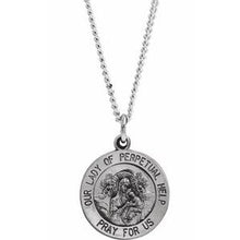 Load image into Gallery viewer, Sterling Silver 15 mm Round Our Lady of Perpetual Help 18&quot; Necklace
