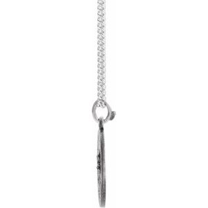 Sterling Silver 15 mm Round Our Lady of Perpetual Help 18" Necklace